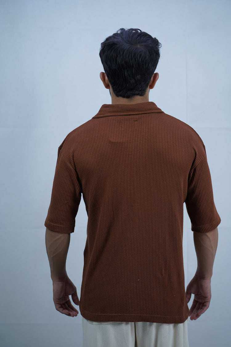 waffle knit polo