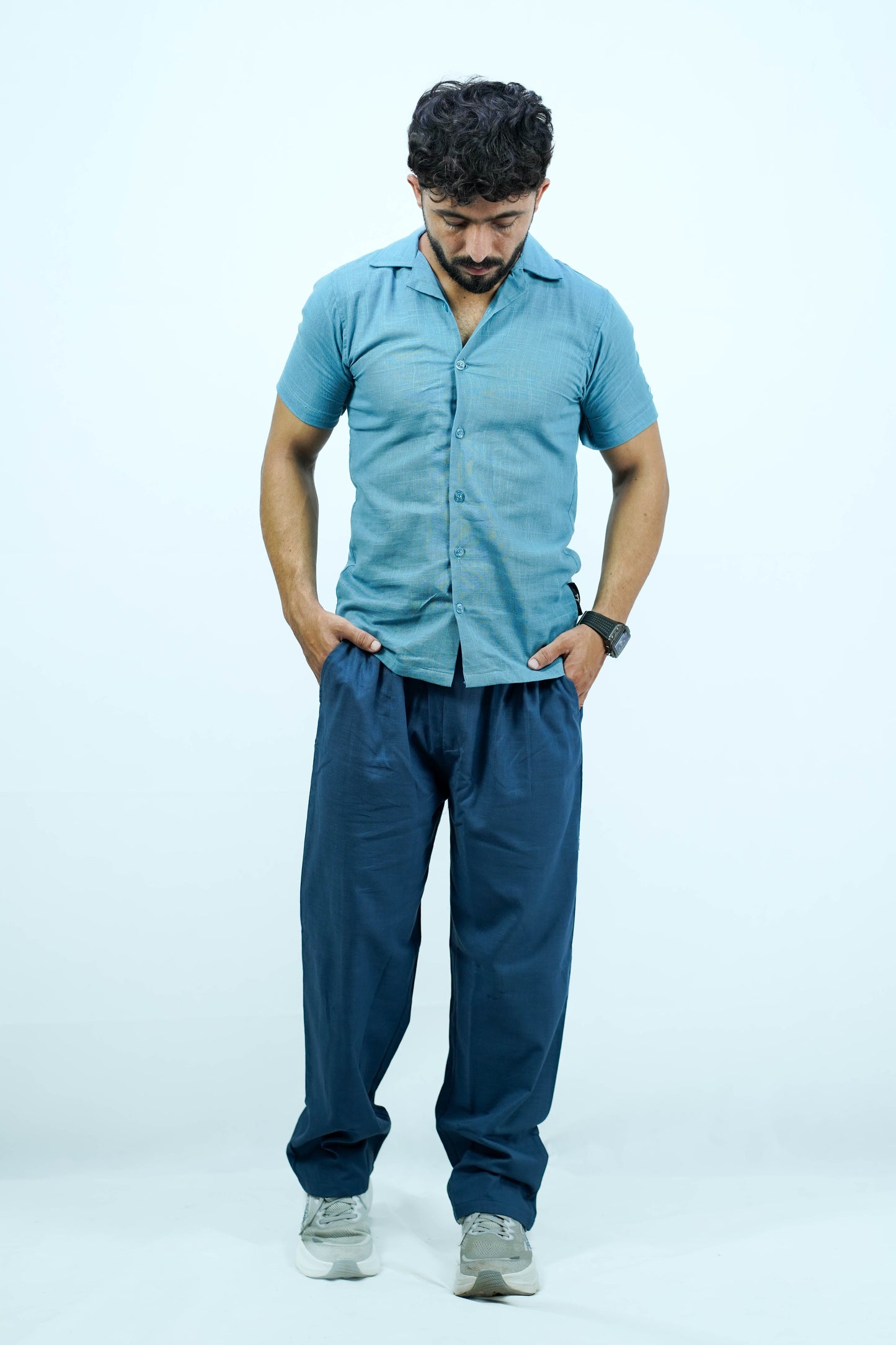 navy bottom irish linen tourser