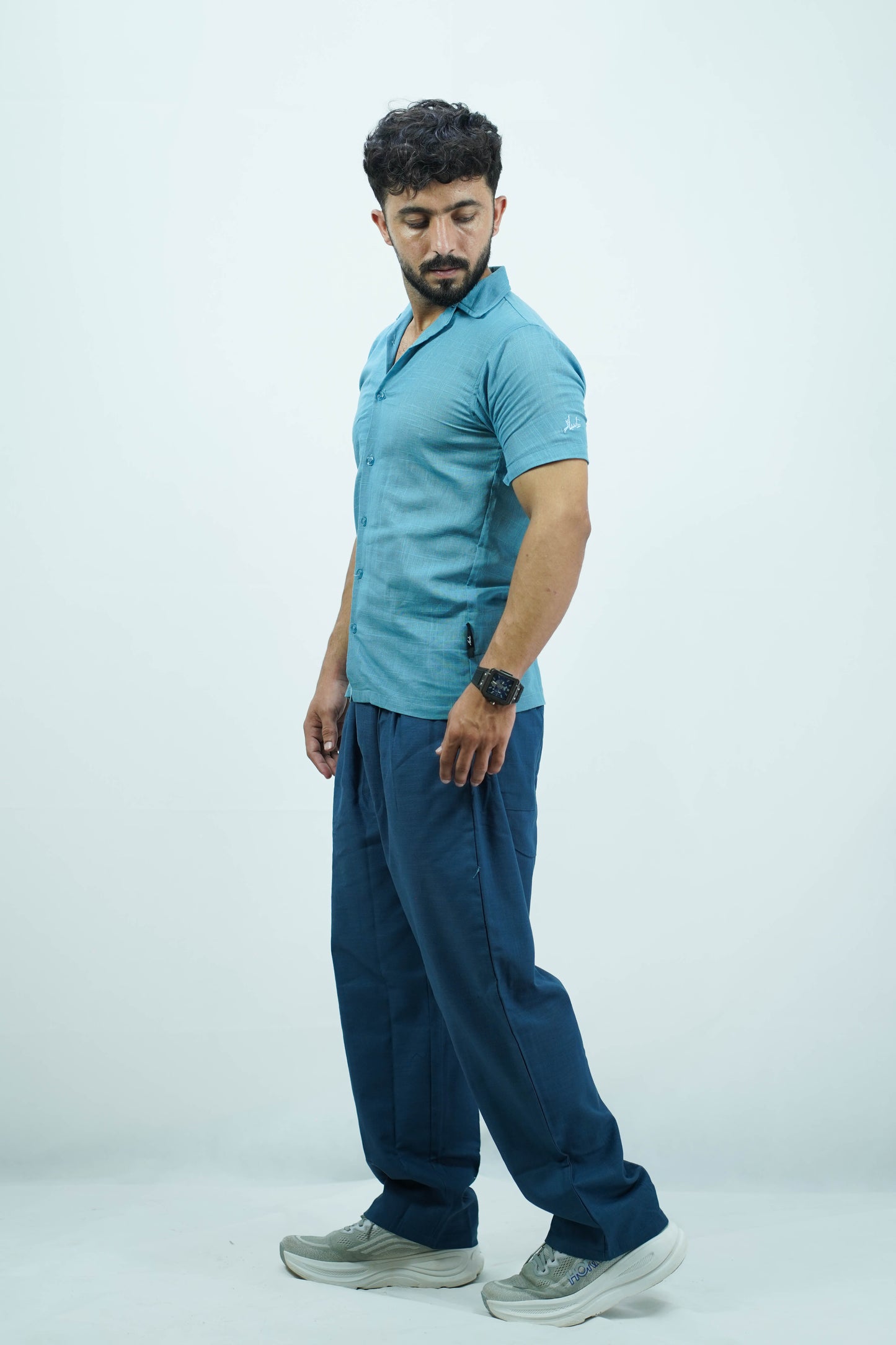 navy bottom irish linen tourser
