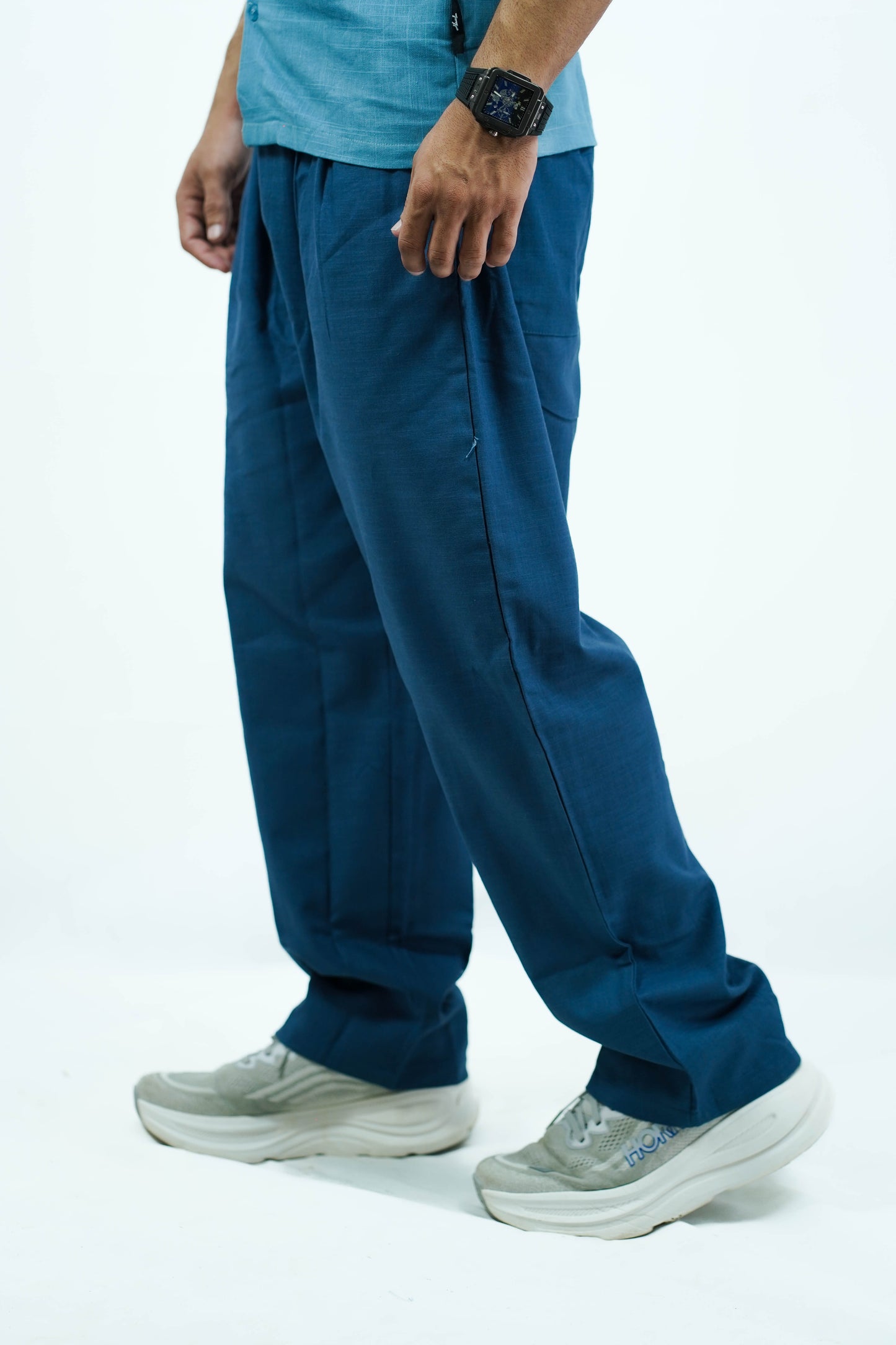 navy bottom irish linen tourser